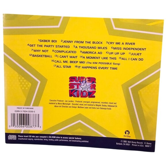 Superstar Kidz CD Hip Hop & Pop Hits Walt Disney Records Various Artists 37669cd - Picture 2 of 2